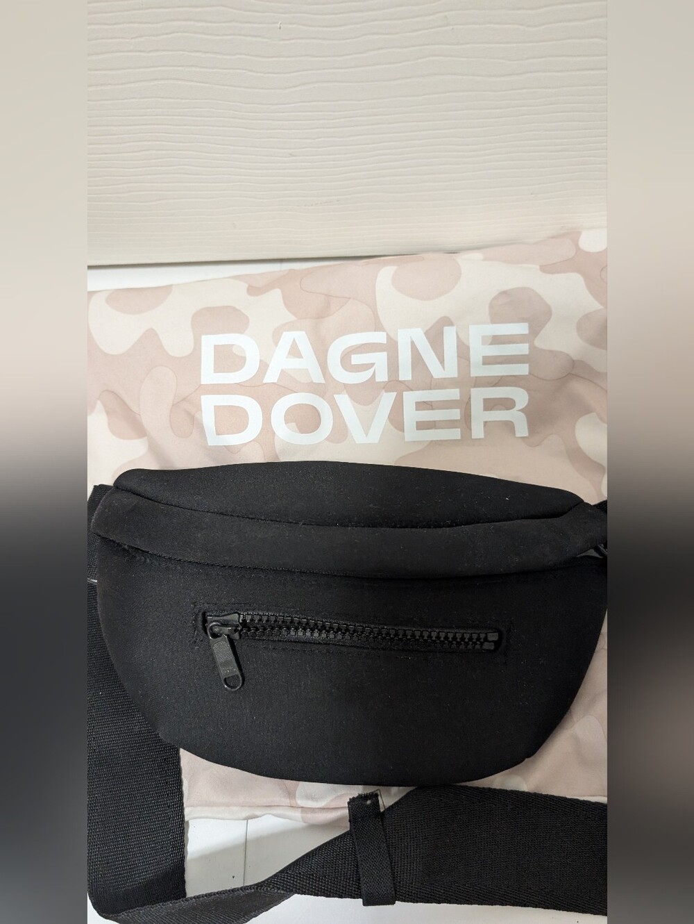 NWOT Dagne Dover Ace Fanny Pack Onyx Black Neoprene Belt Bag Crossbody Unisex